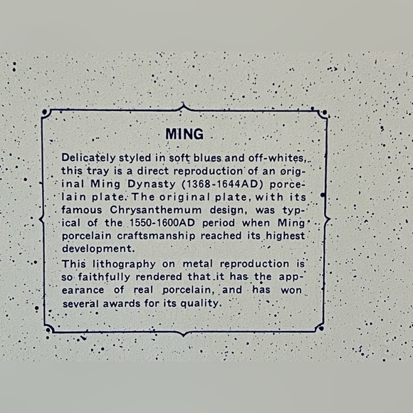 Bundle VINTAGE 2 Ming BLUE White METAL Trays USA Spic SPAN - Picture 3 of 11